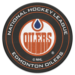 NHLRETRO Edmonton Oilers Hockey Puck Rug - 27in. Diameter