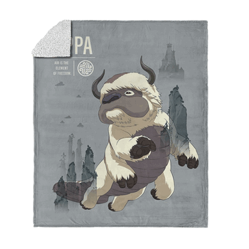 Nickelodeon Avatar: The Last Airbender Appa Freedom Silk Touch Sherpa Throw Blanket 50x60 inches