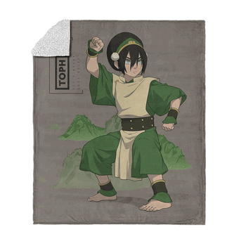 Nickelodeon Avatar: The Last Airbender Toph Pose Silk Touch Sherpa Throw Blanket 50x60 inches