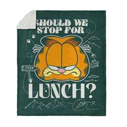 Nickelodeon Garfield Stop For Lunch Silk Touch Sherpa Throw 50x60 Inches