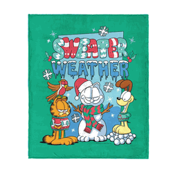 Nickelodeon Garfield Sweater Weather Silk Touch Throw Blanket 40x50 Inches