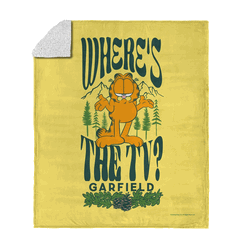 Nickelodeon Garfield Where's the TV Silk Touch Sherpa Throw 50x60 Inches
