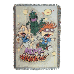 Nickelodeon Nick Rewind Reptahhhh Woven Tapestry Throw 48x60 Inches
