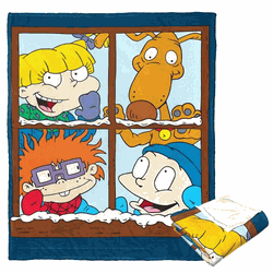 Nickelodeon Nick Rewind Rugrats Winter Window Silk Touch Throw 50x60 Inches
