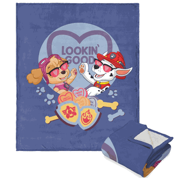 Nickelodeon Paw Patrol Looking Good Silk Touch Sherpa Throw 50x60 Inches
