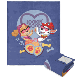 Nickelodeon Paw Patrol Looking Good Silk Touch Sherpa Throw 50x60 Inches