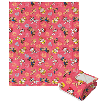 Nickelodeon Paw Patrol Paws n Kisses Silk Touch Sherpa Throw 50x60 Inches