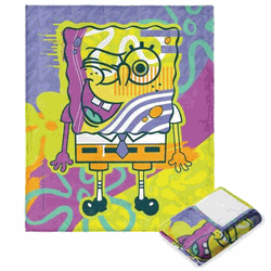 Nickelodeon Spongebob Squarepants Cool Bob Painting Silk Touch Throw 50x60 Inches