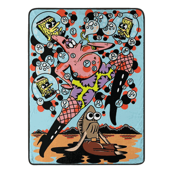 Nickelodeon Spongebob Squarepants Dance Patrick Micro Raschel Throw Blanket 46x60 Inches