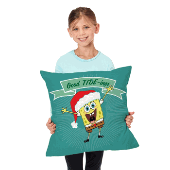Nickelodeon Spongebob Squarepants Good Tide-ings Throw Pillow 18x18 Inches
