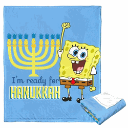 Nickelodeon Spongebob Squarepants I'm Ready For Hanukkah Silk Touch Throw 50x60 Inches
