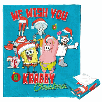 Nickelodeon Spongebob Squarepants Krabby Christmas Silk Touch Throw 50x60 Inches
