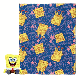Nickelodeon Spongebob Squarepants Smiling Spongebob Combo Hugger With Silk Touch Throw 40x50 Inches
