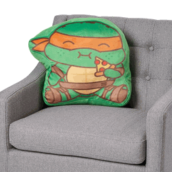 Nickelodeon Teenage Mutant Ninja Turtles Pizza Mikey Logo Cloud Pillow 15x15 Inches