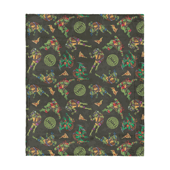 Nickelodeon Teenage Mutant Ninja Turtles Pizza Pattern Silk Touch Throw Blanket 40x50 inches