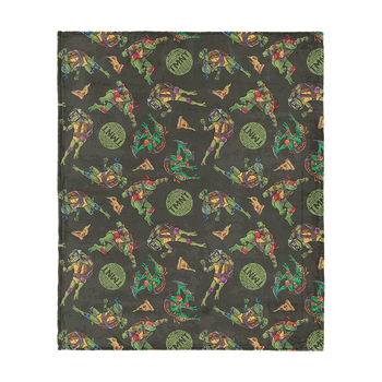 Nickelodeon Teenage Mutant Ninja Turtles Pizza Pattern Silk Touch Throw Blanket 50x60 inches