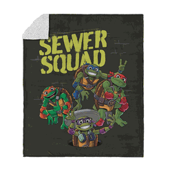 Nickelodeon Teenage Mutant Ninja Turtles Sewer Squad Silk Touch Sherpa Throw Blanket 50x60 inches