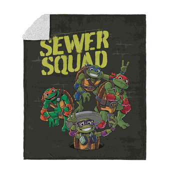 Nickelodeon Teenage Mutant Ninja Turtles Sewer Squad Silk Touch Sherpa Throw Blanket 50x60 inches