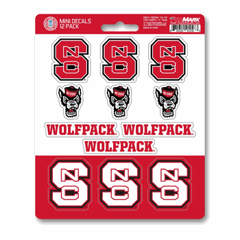 North Carolina State Wolfpack 12 Count Mini Decal Sticker Pack