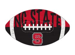 North Carolina State Wolfpack 12" Football Cutout Sign with City Name