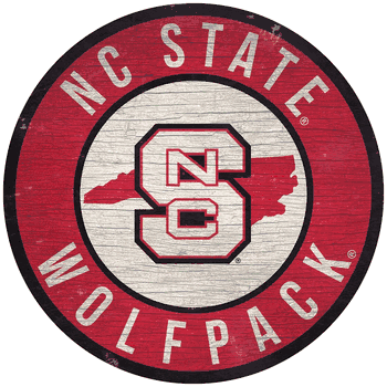 North Carolina State Wolfpack 12 in. Circle w/ State Sign