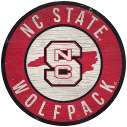 North Carolina State Wolfpack 12 in. Circle w/ State Sign