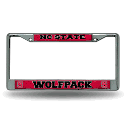 North Carolina State Wolfpack  12" x 6" Chrome Frame With Decal Inserts