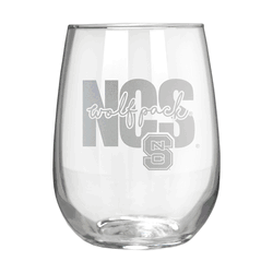North Carolina State Wolfpack 17oz Stemmless Wine Glass