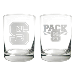 North Carolina State Wolfpack 2pc Rocks Glass Set