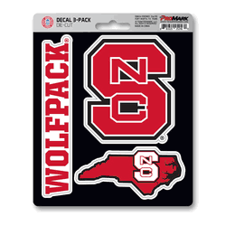 North Carolina State Wolfpack 3 Piece Decal Sticker Set