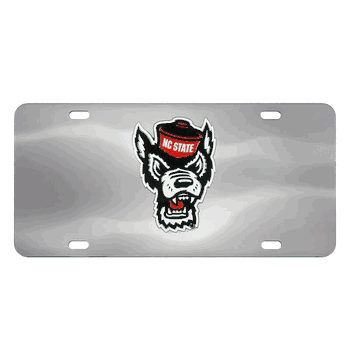 North Carolina State Wolfpack 3D Stainless Steel License Plate