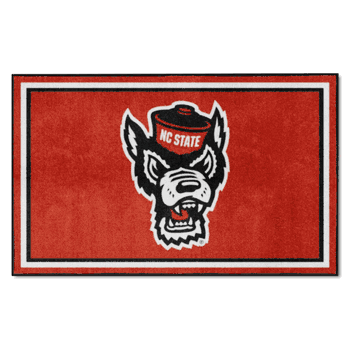 North Carolina State Wolfpack 4ft. x 6ft. Plush Area Rug, Wolf Logo