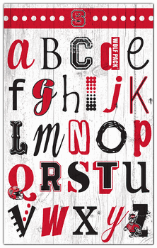 North Carolina State Wolfpack Alphabet 11x19 Sign