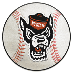 North Carolina State Wolfpack Baseball Rug - 27in. Diameter, Wolf Logo