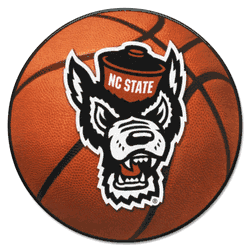 North Carolina State Wolfpack Basketball Rug - 27in. Diameter, Wolf Logo