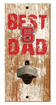 North Carolina State Wolfpack Best Dad Bottle Opener Wood Sign