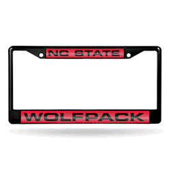 North Carolina State Wolfpack Black 12" x 6" Black Laser Cut Chrome Frame