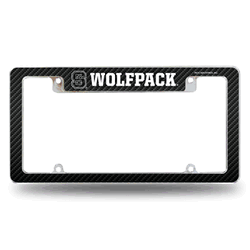 North Carolina State Wolfpack Black 12" x 6" Chrome All Over Automotive License Plate Frame for Car/Truck/SUV