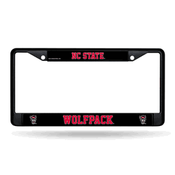 North Carolina State Wolfpack  Black Chrome Frame with Decal Inserts 12" x 6" Car/Truck Auto Accessory