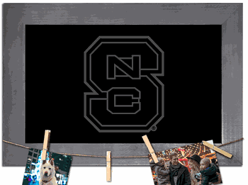 North Carolina State Wolfpack Blank Chalkboard with frame & clothespins 11x19 Sign