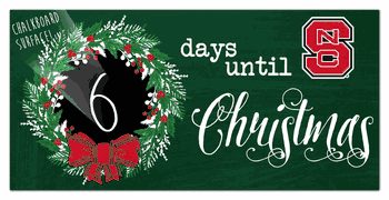 North Carolina State Wolfpack Chalk Christmas Countdown 6x12 Sign