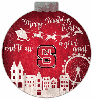 North Carolina State Wolfpack Christmas Village 12in Wall Art