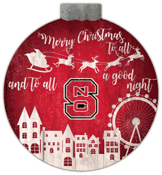 North Carolina State Wolfpack Christmas Village 12in Wall Art