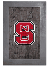 North Carolina State Wolfpack City Map 11x19 Sign