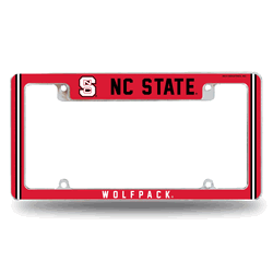 North Carolina State Wolfpack Classic 12" x 6" Chrome All Over Automotive License Plate Frame