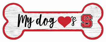 North Carolina State Wolfpack Dog Bone 6x12 Sign