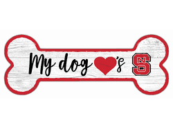 North Carolina State Wolfpack Dog Bone 6x12 Sign