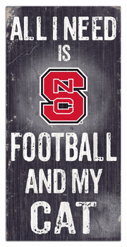 North Carolina State Wolfpack Football and My Cat 6x12 Sign