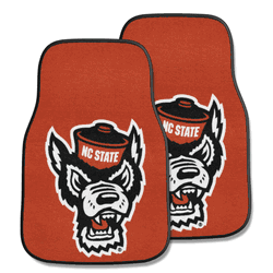 North Carolina State Wolfpack Front Carpet Car Mat Set - 2 Pieces, Wolf Logo