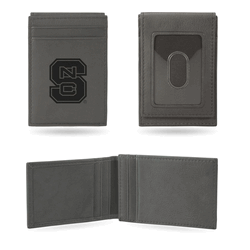 North Carolina State Wolfpack Gray Laser Engraved Front Pocket Wallet